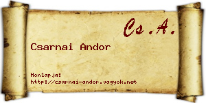 Csarnai Andor névjegykártya